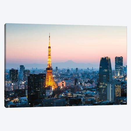 Tokyo Tower And Mt. Fuji, Japan I Canvas Print #TEO444} by Matteo Colombo Canvas Art Print