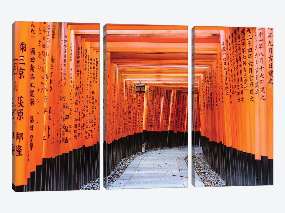 Torii Gates, Fushimi Inari Shrine, Kyoto, Japan I 3-piece Canvas Wall Art