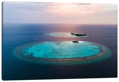 Tropical Paradise Sunset, Maldives Canvas Art Print - Maldives