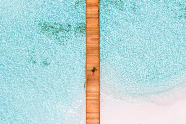 Woman On Jetty, Maldives