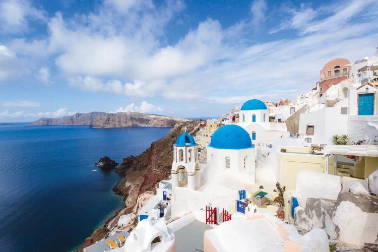 Iconic Blue Domed Churches, Oia, Santorini, Cyclades, Greece