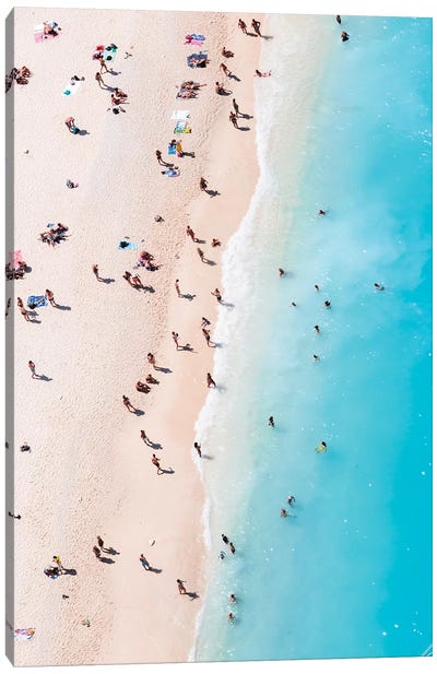 Beach Aerial, Greece I Canvas Art Print - Greece Art
