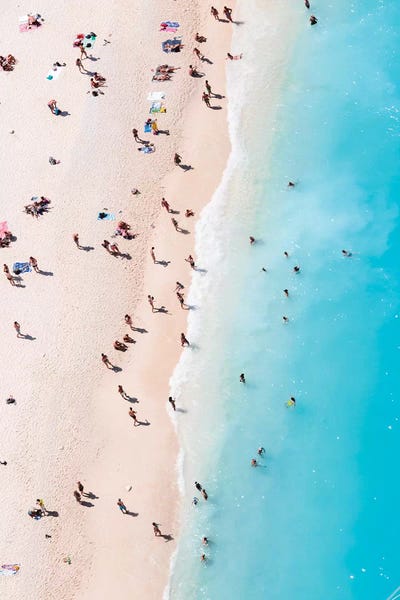 Large Coastal Art - Canvas Prints: Beach Aerial, Greece I by Matteo Colombo