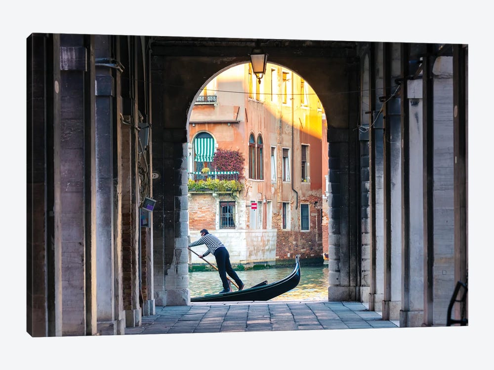 Gondolier In Venice by Matteo Colombo 1-piece Canvas Print