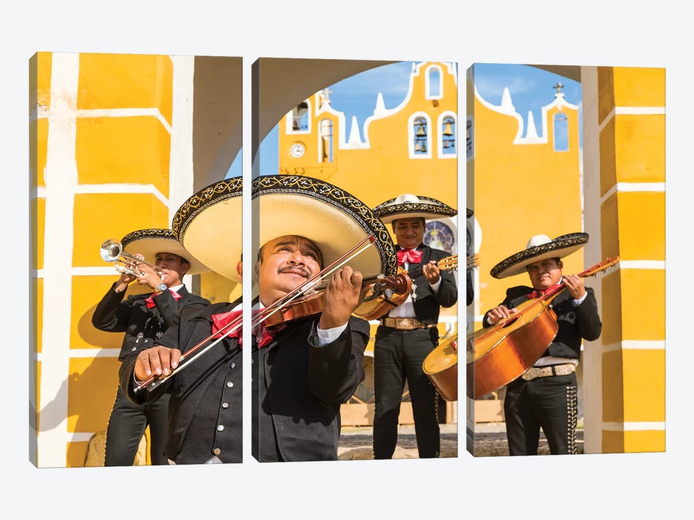 Mariachi In Mexico I by Matteo Colombo 3-piece Canvas Wall Art