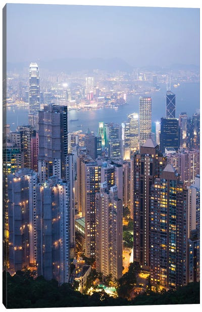 Night In Hong Kong I Canvas Art Print - Color Palettes