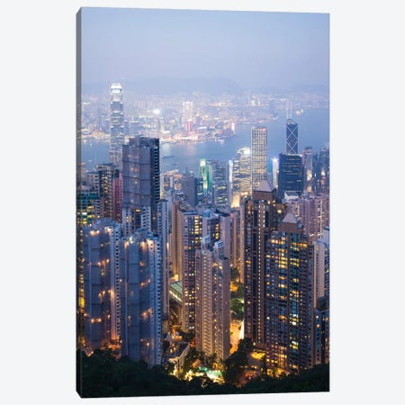 Night In Hong Kong I Canvas Print #TEO495} by Matteo Colombo Canvas Artwork