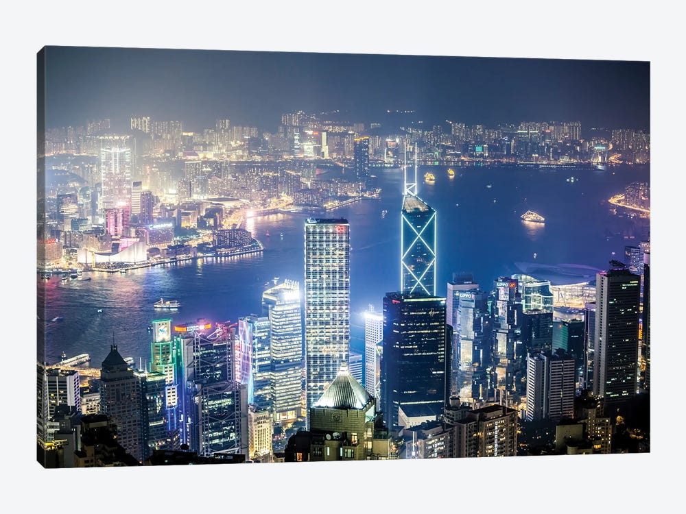 Night In Hong Kong II by Matteo Colombo 1-piece Canvas Artwork