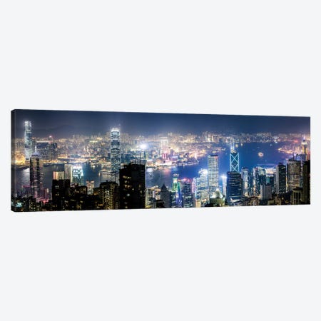 Night In Hong Kong III Canvas Print #TEO497} by Matteo Colombo Canvas Artwork