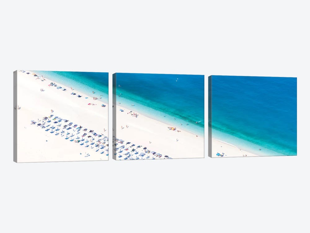 Aerial View Of Myrtos Beach II, Cephalonia, Ionian Islands, Greece by Matteo Colombo 3-piece Canvas Wall Art