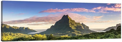 Sunrise Over Moorea, French Polynesia Canvas Art Print - Matteo Colombo