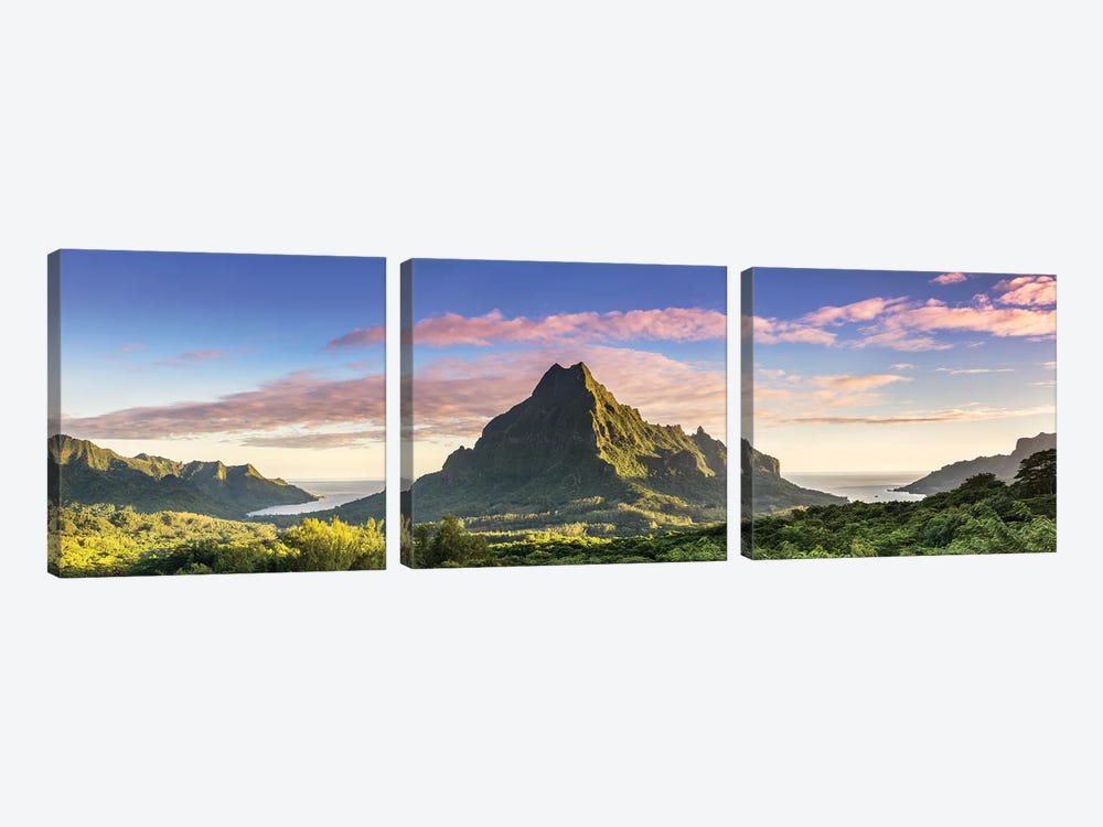 Sunrise Over Moorea, French Polynesia by Matteo Colombo 3-piece Canvas Artwork