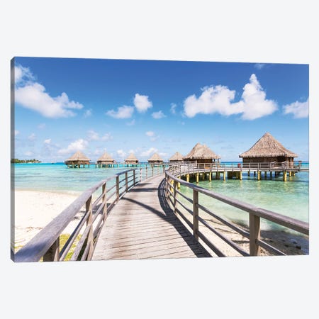 Water Villas, French Polynesia Canvas Print #TEO533} by Matteo Colombo Canvas Wall Art
