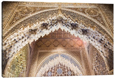 Arabesques In The Alhambra, Granada, Spain Canvas Art Print - Famous Palaces & Residences