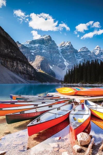 Banff National Park: Canoes, Moraine Lake, Canada by Matteo Colombo