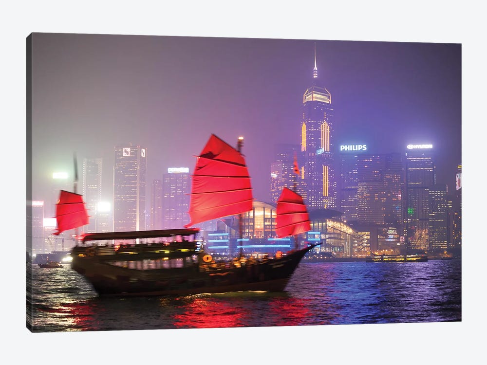 Chinese Junk Sail In Hong Kong by Matteo Colombo 1-piece Art Print