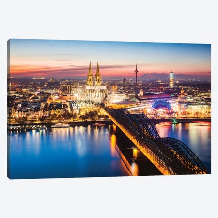 Cologne Skyline, Germany II Canvas Print #TEO564} by Matteo Colombo Canvas Wall Art