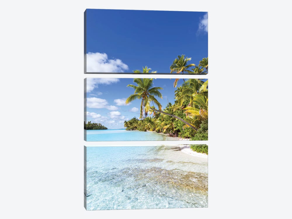 Dream Beach On One Foot Island, Cook Islands by Matteo Colombo 3-piece Canvas Print