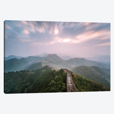 First Light Over The Great Wall Of China I Canvas Print #TEO572} by Matteo Colombo Canvas Artwork