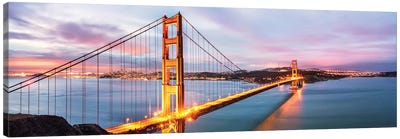 Golden Gate Bridge At Dawn, San Francisco Canvas Art Print - City Sunrise & Sunset Art