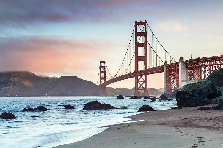 Golden Gate Bridge At Sunrise