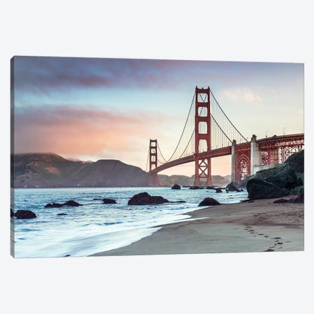 Golden Gate Bridge At Sunrise Canvas Print #TEO577} by Matteo Colombo Canvas Print