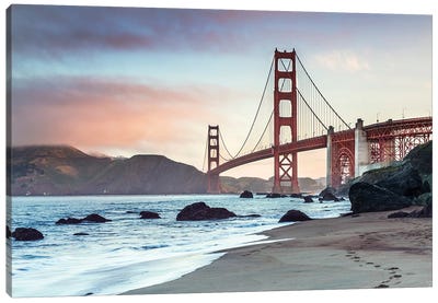 Golden Gate Bridge At Sunrise Canvas Art Print - Bridge Art