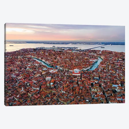 Grand Canal Aerial, Venice I Canvas Print #TEO579} by Matteo Colombo Canvas Art