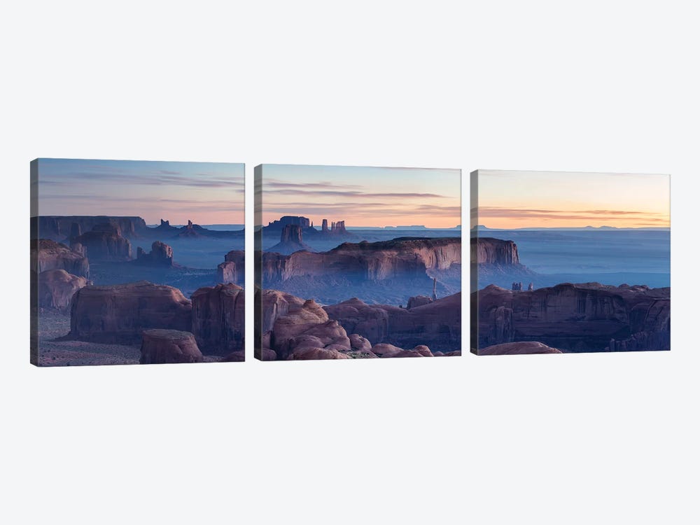 Hunt's Mesa Panoramic, Monument Valley I by Matteo Colombo 3-piece Canvas Art Print
