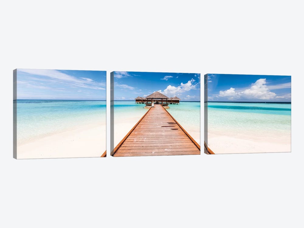 Jetty On A Tropical Island, Maldives by Matteo Colombo 3-piece Canvas Artwork