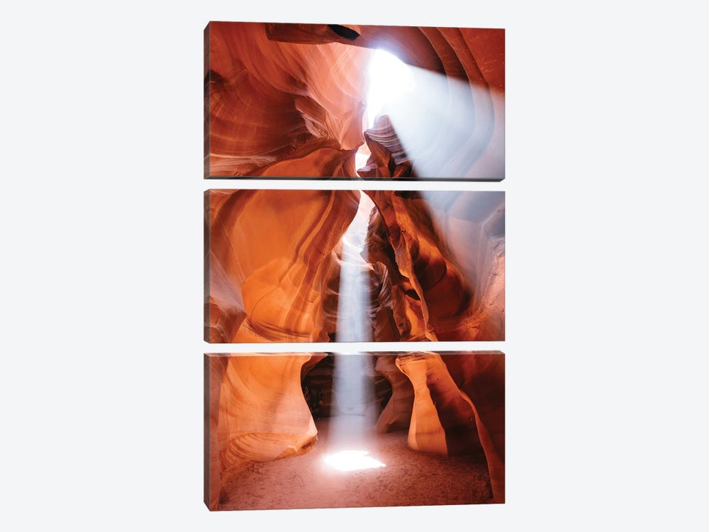 Light Show At Antelope Canyon by Matteo Colombo 3-piece Canvas Art Print