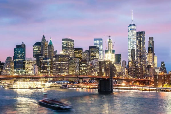 Matteo Colombo: Manhattan At Dusk, New York City, USA by Matteo Colombo