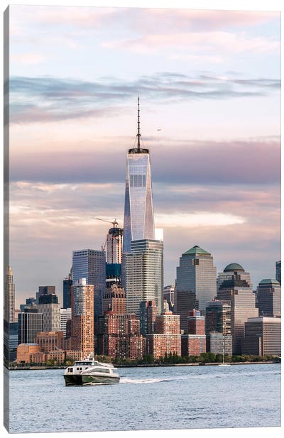 Manhattan Skyline From New Jersey Canvas Art Print - New York City Skylines