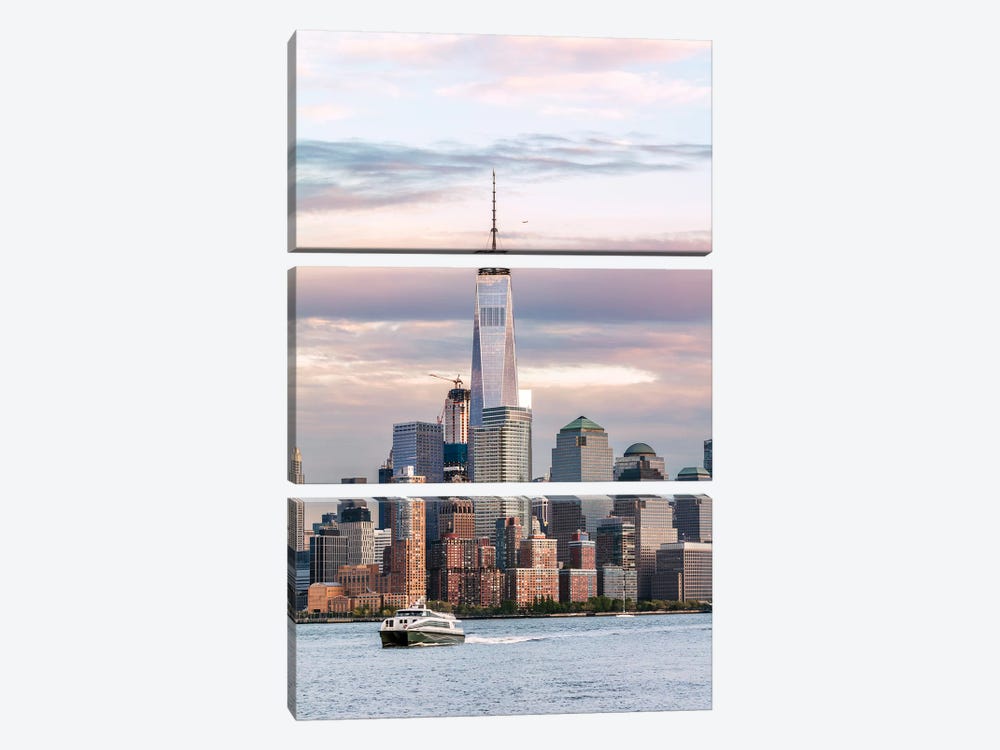 Manhattan Skyline From New Jersey by Matteo Colombo 3-piece Canvas Wall Art