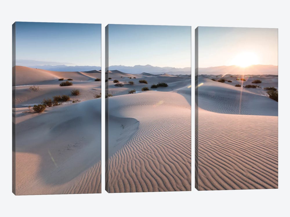 Mesquite Flat Sand Dunes At Sunrise, Death Valley, Death Valley National Park, California, USA by Matteo Colombo 3-piece Canvas Artwork