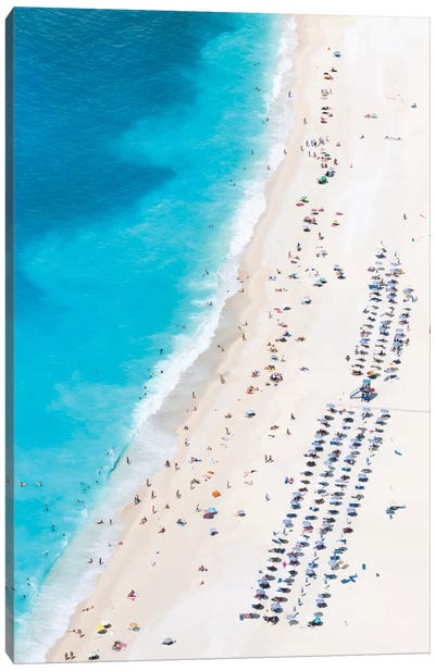 Aerial View Of Myrtos Beach III, Cephalonia, Ionian Islands, Greece Canvas Art Print - Ocean Art