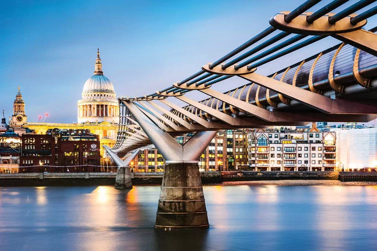 Millennium Bridge And St Paul's Cathedral, London