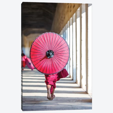 Monk With Umbrella, Myanmar Canvas Print #TEO609} by Matteo Colombo Canvas Wall Art