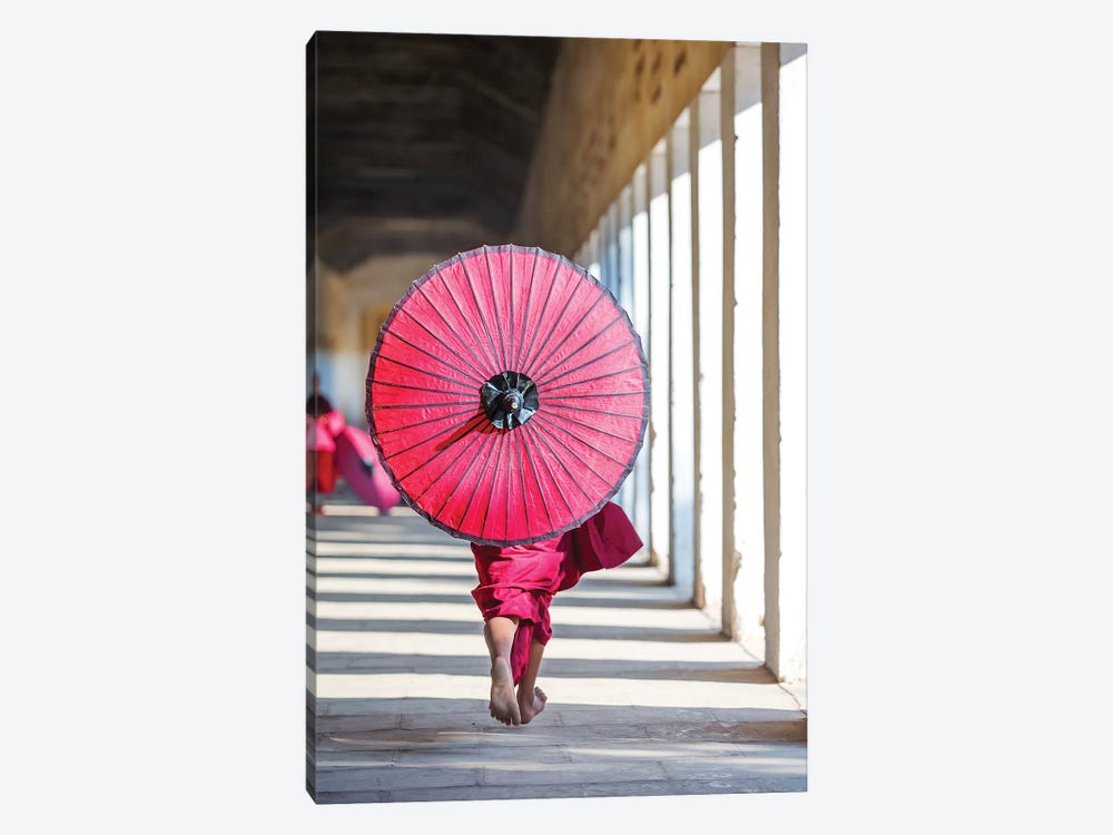 Monk With Umbrella, Myanmar by Matteo Colombo 1-piece Canvas Print
