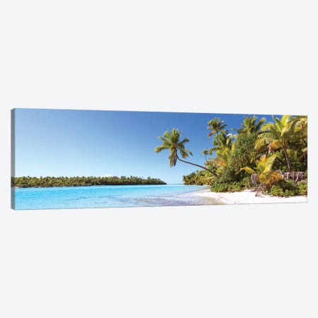 One Foot Island Panoramic, Aitutaki, Cook Islands Canvas Print #TEO615} by Matteo Colombo Canvas Artwork