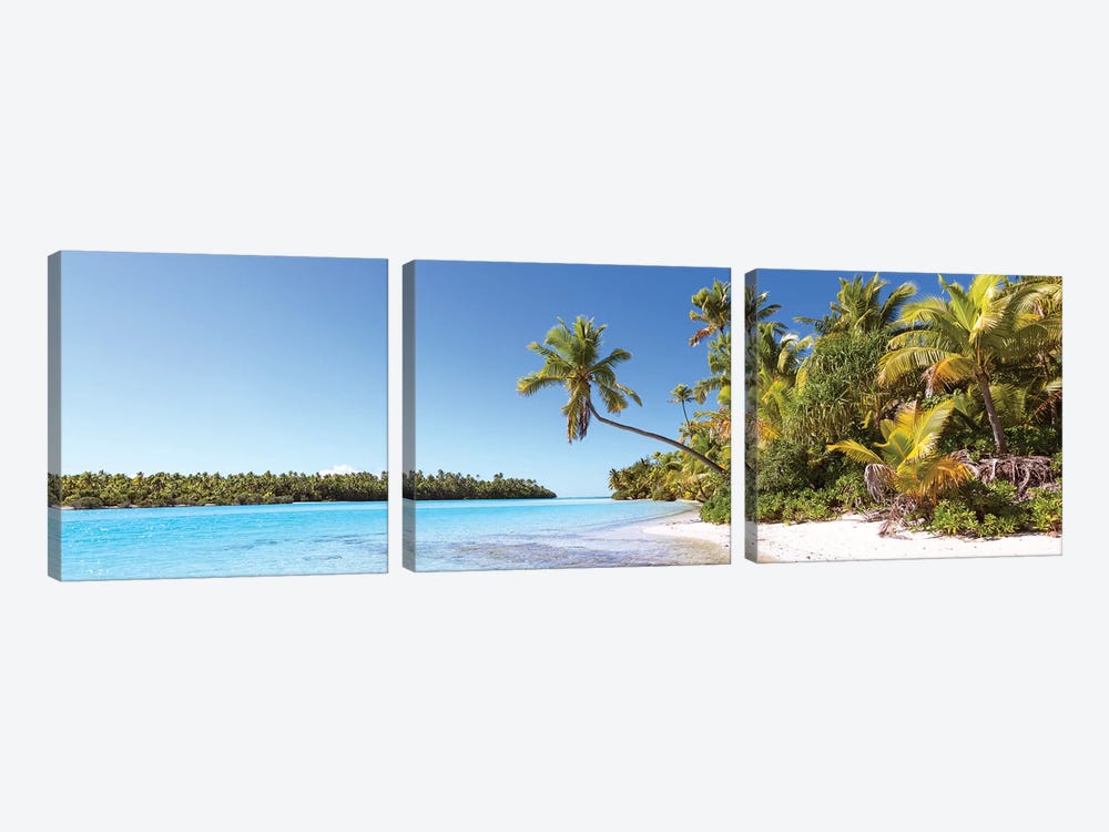 One Foot Island Panoramic, Aitutaki, Cook Islands by Matteo Colombo 3-piece Canvas Artwork