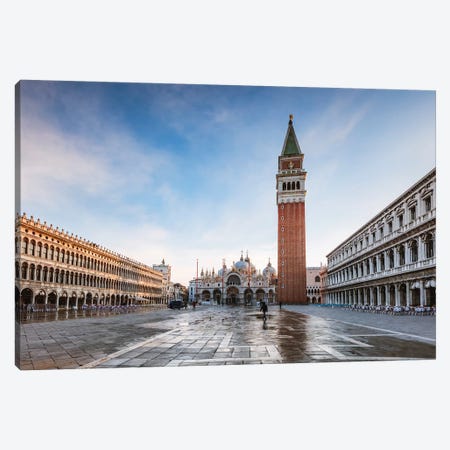 St Mark's Square At First Light, Venice, Italy Canvas Print #TEO628} by Matteo Colombo Canvas Wall Art