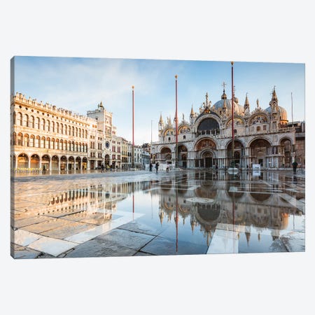 St Mark's Square Flooded, Venice, Italy Canvas Print #TEO630} by Matteo Colombo Art Print