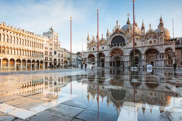 St Mark's Square Flooded, Venice, Italy
