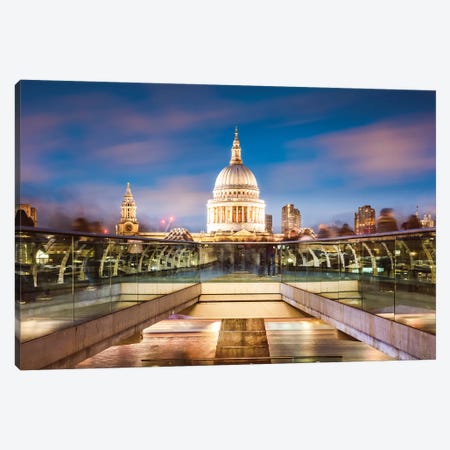 St Paul's Cathedral At Dusk, London Canvas Print #TEO631} by Matteo Colombo Canvas Print