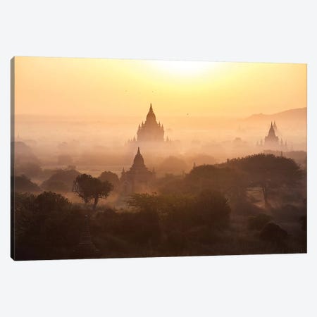 Sunrise Over The Temples Of Bagan, Myanmar Canvas Print #TEO639} by Matteo Colombo Art Print