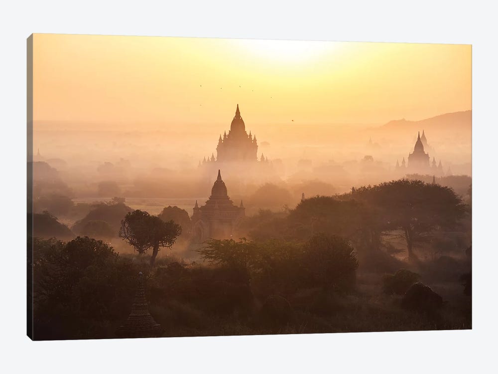 Sunrise Over The Temples Of Bagan, Myanmar by Matteo Colombo 1-piece Canvas Wall Art
