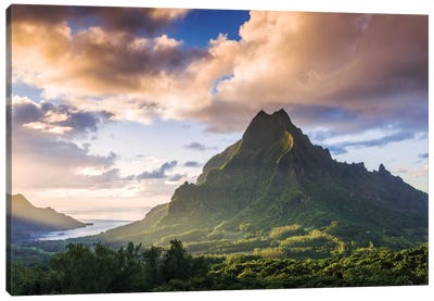 Mount Rotui, Mo'orea, Windward Islands, Society Islands, French Polynesia Canvas Art Print - Mountains Scenic Photography
