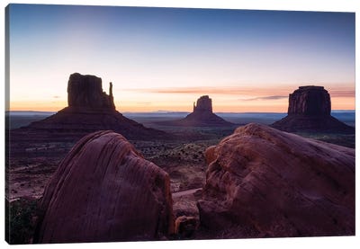 Sunset Over Monument Valley, Arizona Canvas Art Print - Valley Art