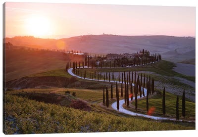 Sunset Over Tuscany Hills Canvas Art Print - Tuscany Art